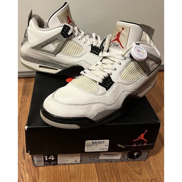 Nike Air Jordan 4 Retro OG White Cement 2016 Mens Size 14 840606-192